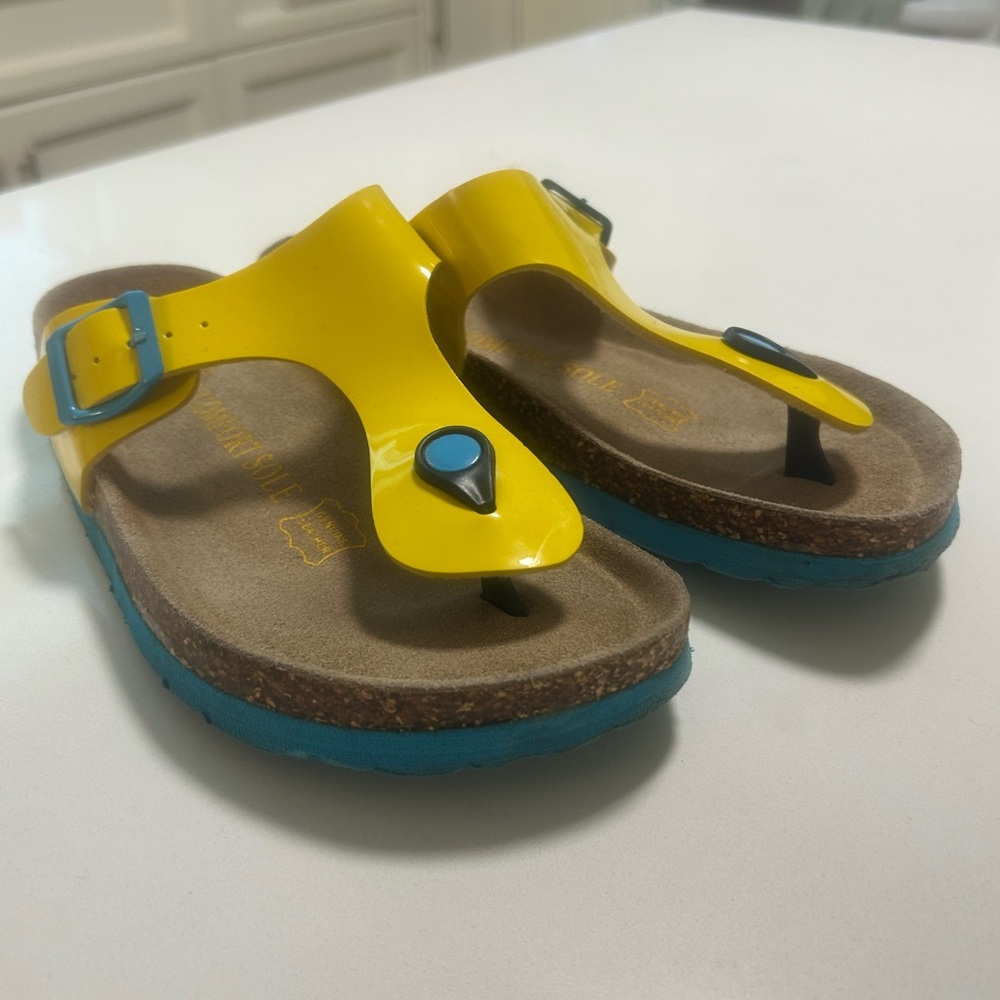 Birkenstock Kids Sandals in Yellow and Blue